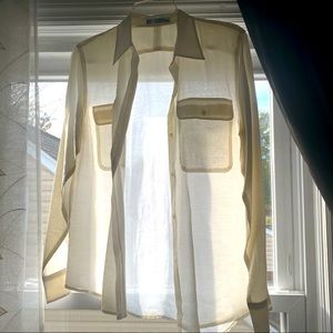Cream Ralph Lauren button down blouse